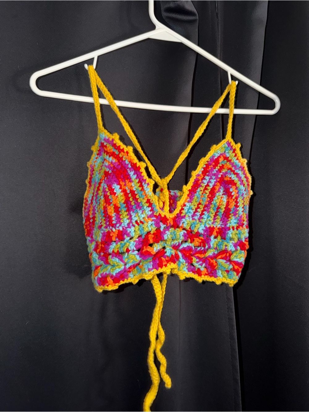 Handmade Yellow Multicolor Crochet Bralette